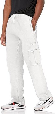 HUNGSON Mens Cargo Sweatpants Drawstring Casual Hiking Pants Joggers Athletic Trousers Cotton Loose Straight Pants for Men in Kuwait