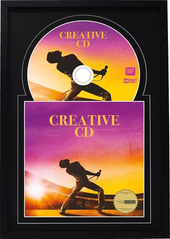 Creative Picture Frames 8" x 12" CD Jukebox Music Frame Double Black-Black Matting Displays Cover Art and 4 7/8-inch Dia. Disc Self Standing with Wall Hanger in Saudi Arabia