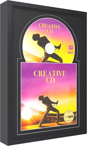 Creative Picture Frames 8" x 12" CD Jukebox Music Frame Double Black-Black Matting Displays Cover Art and 4 7/8-inch Dia. Disc Self Standing with Wall Hanger in Saudi Arabia