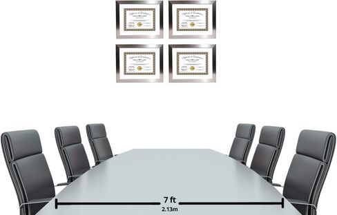 Creative Picture Frames Stainless Steel Finish Document Frame Displays 8.5" by 11" with Mat or 11" by 14" without mat includes Stand & Wall Hanger in Saudi Arabia