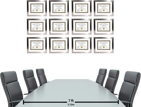 Creative Picture Frames Stainless Steel Finish Document Frame Displays 8.5" by 11" with Mat or 11" by 14" without mat includes Stand & Wall Hanger in Saudi Arabia