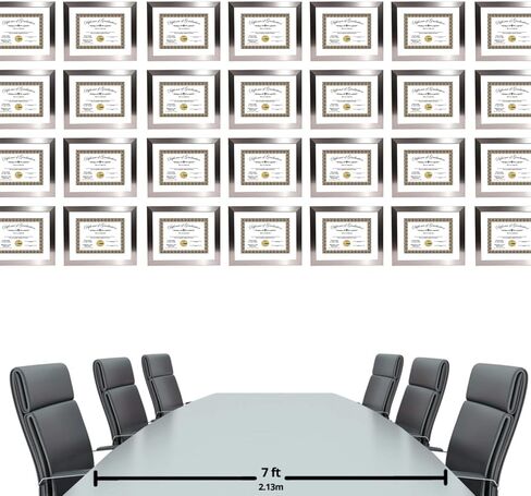Creative Picture Frames Stainless Steel Finish Document Frame Displays 8.5" by 11" with Mat or 11" by 14" without mat includes Stand & Wall Hanger in Saudi Arabia