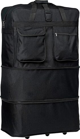 36" Black Rolling Wheeled Expandable Duffle Bag Spinner Suitcase Luggage - 5 Wheels in Saudi Arabia
