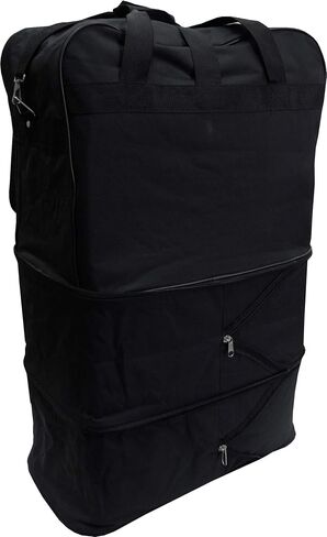 36" Black Rolling Wheeled Expandable Duffle Bag Spinner Suitcase Luggage - 5 Wheels in Saudi Arabia