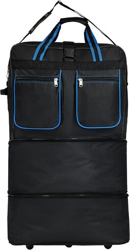 40 "" Navy Blue Large Rolling 6 Duffel Bag Bag حقيبة سبينر حقيبة (أسود) ، BLK1PK40 in Kuwait
