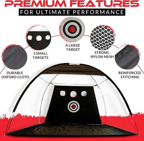Golf Practice Net Kit Complete Golf Net 10x7ft with Golf Mat, 6 Balls, Rubber Tee, 4 Ground Stakes - Durable Indoor & Outdoor Net for Enhanced Backyard Driving & Real Ball Training in Saudi Arabia