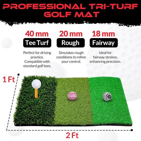Golf Practice Net Kit Complete Golf Net 10x7ft with Golf Mat, 6 Balls, Rubber Tee, 4 Ground Stakes - Durable Indoor & Outdoor Net for Enhanced Backyard Driving & Real Ball Training in Saudi Arabia