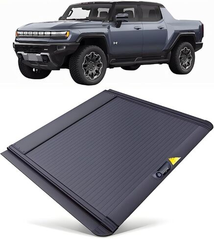 Heavy-Duty Retractable Hard Truck Bed Tonneau Cover Compatible for GMC Hummer EV 2022 2023 2024 2025 High Grade Aluminum Bed Cover with Lock Pickup Accessories(Key Lock) in Saudi Arabia
