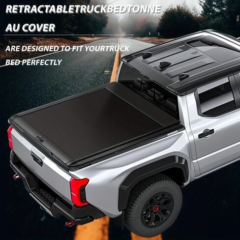 Heavy-Duty Retractable Hard Truck Bed Tonneau Cover Compatible for GMC Hummer EV 2022 2023 2024 2025 High Grade Aluminum Bed Cover with Lock Pickup Accessories(Key Lock) in Saudi Arabia