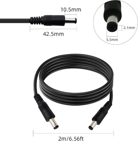 DC5.5x2.1mm 12V Male to Male Cable 18AWG Male to Male Extension Cable 3.3ft | 12V DC Connector 5521 for Security Cameras, LED Strips, Routers, and Printers 2pcs in Kuwait
