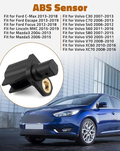 ABS Sensor Front and Great Fit for Ford C-Max 2013-2018 Escape 2013-2019 Focus 2012-2018 for Lincoln MKC 2015-2019 for mazda3 mazda5 ، fit for volvo c30 c70 s40 s60 s80 v50 xc60 xc70 in Saudi Arabia