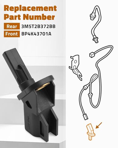 ABS Sensor Front and Great Fit for Ford C-Max 2013-2018 Escape 2013-2019 Focus 2012-2018 for Lincoln MKC 2015-2019 for mazda3 mazda5 ، fit for volvo c30 c70 s40 s60 s80 v50 xc60 xc70 in Saudi Arabia