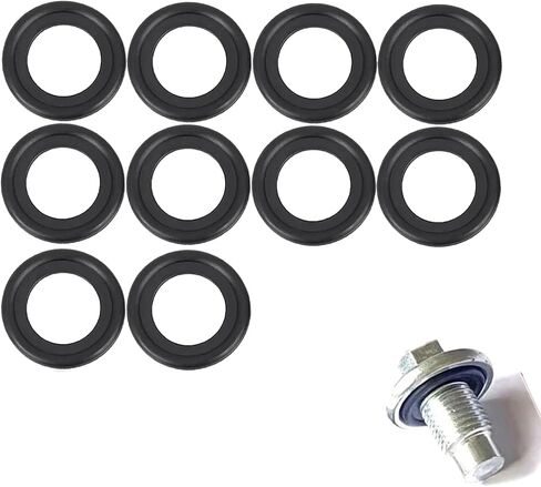 10PCS Oil Drain Plug Gasket, M12 Rubber Car Sealing Gasket Replace OEM#12616850, Engine Oil Pan Crush Washers Compatible with Buick Cadillac GMC Chevrolet (M12) in Saudi Arabia