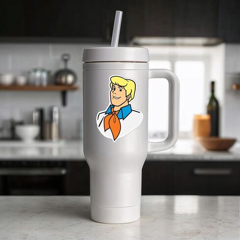 Elektroplate مرخص رسميا Scooby-doo وعلامة الشارات الديناميكية | Premium Auto-Screen All Deather Vinyl Sticker للسيارة ، زجاجة ماء ، كمبيوتر محمول ، مبرد ، مصد ، هاتف | صنع في الولايات المتحدة | مجموعة 2 in Kuwait
