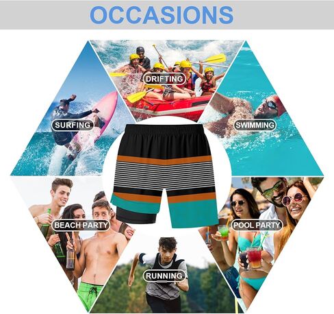 DEOLAX Mens Swim Trunks 7 Inch Inseam Summer Dry Fit Swimming Trunks Board Shorts Lightweight Workout Mens Bathing Suit in Saudi Arabia