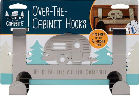 Camco Life is Better at The Campsite Over-The-Door Towel Hanger | Convenient to Use and Fits Up to 1-1/2-Inches Thick Standard Interior Doors | (53388) in Kuwait