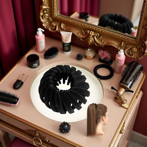 Magic Hair Clips - Bird Nest Hair Clips, Velvet Expandable Hair Bun Maker | Three Rows Of Teeth Styling Hair Clips, Hair Styling Accessories For Making Ponytail, Bun And Hairpin (Black) in Saudi Arabia
