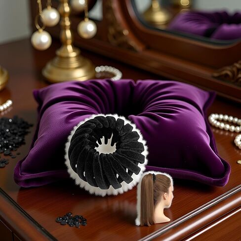 Magic Hair Clips - Bird Nest Hair Clips, Velvet Expandable Hair Bun Maker | Three Rows Of Teeth Styling Hair Clips, Hair Styling Accessories For Making Ponytail, Bun And Hairpin (Black) in Saudi Arabia