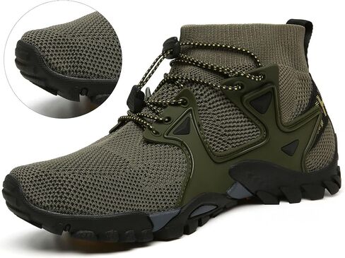 Mens Walking Shoes Lightweight Breathable Casual Hiking Boot Outdoor Ankle Boots Fashion Sports Athletic Running Trekking Trails Anti Slip in Saudi Arabia
