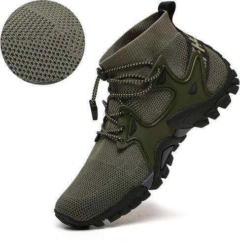 Mens Walking Shoes Lightweight Breathable Casual Hiking Boot Outdoor Ankle Boots Fashion Sports Athletic Running Trekking Trails Anti Slip in Saudi Arabia