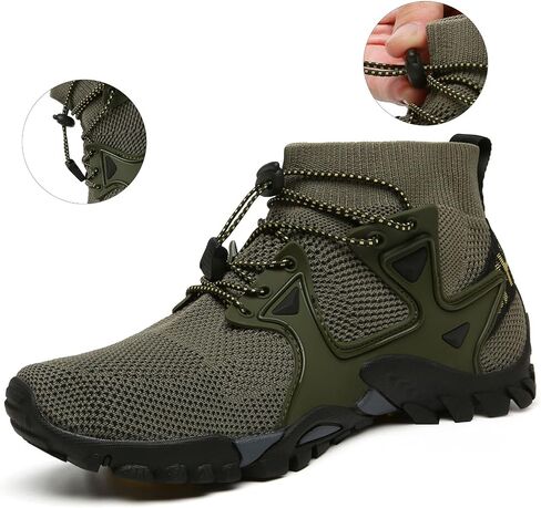 Mens Walking Shoes Lightweight Breathable Casual Hiking Boot Outdoor Ankle Boots Fashion Sports Athletic Running Trekking Trails Anti Slip in Saudi Arabia