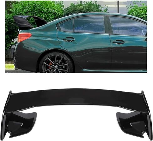 Hecasa Trunk Spoiler Wing Finger مع 2015-2021 Subaru Wrx Sti 4 Door Sedan Trunk Tank Tail Lid Wing Plastic Black in Saudi Arabia