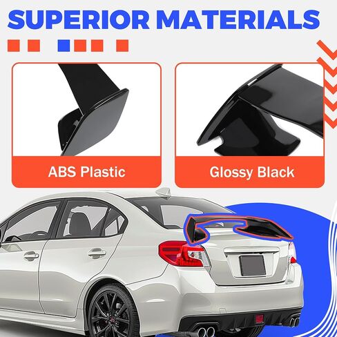 Hecasa Trunk Spoiler Wing Finger مع 2015-2021 Subaru Wrx Sti 4 Door Sedan Trunk Tank Tail Lid Wing Plastic Black in Saudi Arabia