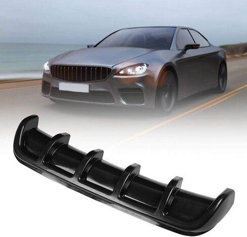 KIMISS Rear Bumper Shark Fin, Black Universal Car Rear Bumper Shark Fin Spoiler Diffuser (Black) Spoilers for Cars in Saudi Arabia