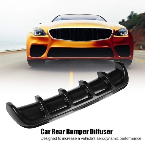 KIMISS Rear Bumper Shark Fin, Black Universal Car Rear Bumper Shark Fin Spoiler Diffuser (Black) Spoilers for Cars in Saudi Arabia