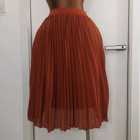 تنانير نسائية عالية الخصر مرنة شيفون ميدي تنورة خط in Kuwait