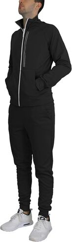 Galaxy by Harvic Men's Moisture Wicking Performance Active Sweater Track Jacket & Jogger 2-Piece Classic Set (Sizes, S-2XL) in Saudi Arabia