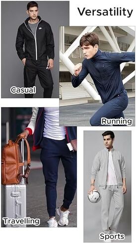 Galaxy by Harvic Men's Moisture Wicking Performance Active Sweater Track Jacket & Jogger 2-Piece Classic Set (Sizes, S-2XL) in Saudi Arabia