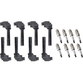 ENA Ignition Coil Pack and Platinum Spark Plug Set of 8 Compatible with Lexus GS400 LS400 SC400 1998 1999 2000 4.0L V8 Replacement for UF229 in Kuwait