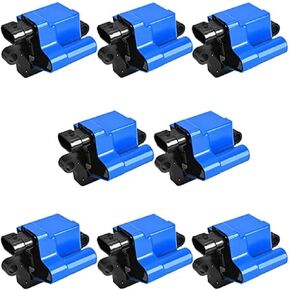 ENA Set of 8 Blue Square Ignition Coil Pack Compatible with Cadillac GMC Chevrolet Hummer Savana 1500 2500 3500 Silverado Escalade Express SSR Tahoe Yukon H2 V8 Replacement for UF271 D581 12558693 in Kuwait