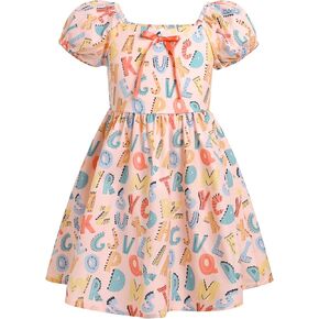 IBTOM CASTLE Back to School Outfits for Girls Flutter Sleeve Kid Kindergarten Ruffle Casual Dress First Day of School Dresses in Saudi Arabia