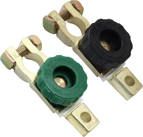2 Pack Top Post Battery Master Disconnect Switch - Battery Terminal Quick Disconnect Switch - Ampper Battery Master Switch Isolator for Car Boat Truck Vehicle - Green in Saudi Arabia
