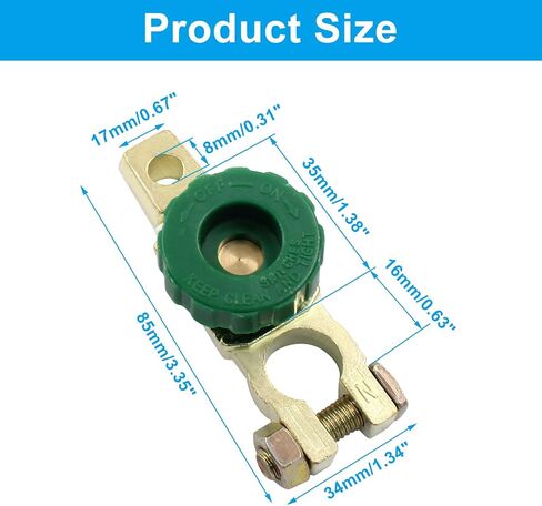 2 Pack Top Post Battery Master Disconnect Switch - Battery Terminal Quick Disconnect Switch - Ampper Battery Master Switch Isolator for Car Boat Truck Vehicle - Green in Saudi Arabia