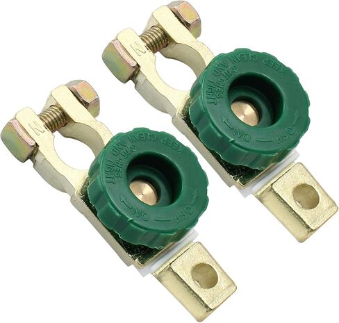 2 Pack Top Post Battery Master Disconnect Switch - Battery Terminal Quick Disconnect Switch - Ampper Battery Master Switch Isolator for Car Boat Truck Vehicle - Green in Saudi Arabia