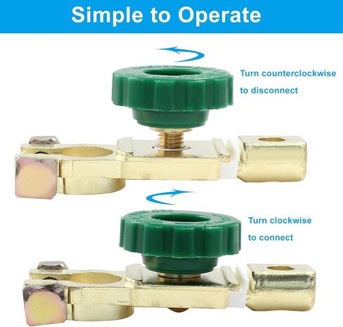 2 Pack Top Post Battery Master Disconnect Switch - Battery Terminal Quick Disconnect Switch - Ampper Battery Master Switch Isolator for Car Boat Truck Vehicle - Green in Saudi Arabia
