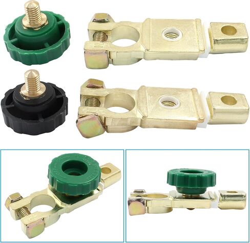2 Pack Top Post Battery Master Disconnect Switch - Battery Terminal Quick Disconnect Switch - Ampper Battery Master Switch Isolator for Car Boat Truck Vehicle - Green in Saudi Arabia