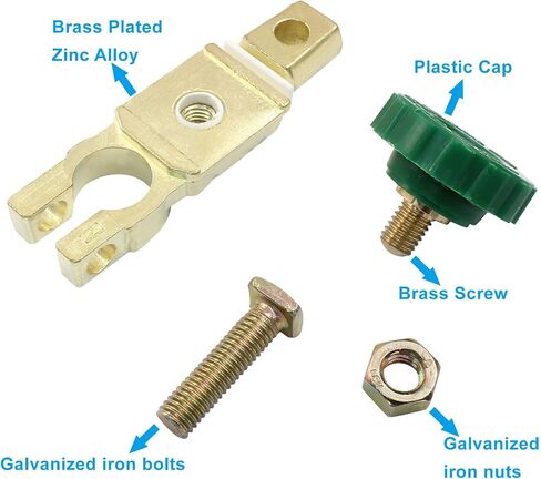 2 Pack Top Post Battery Master Disconnect Switch - Battery Terminal Quick Disconnect Switch - Ampper Battery Master Switch Isolator for Car Boat Truck Vehicle - Green in Saudi Arabia