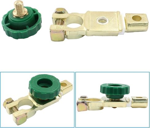 2 Pack Top Post Battery Master Disconnect Switch - Battery Terminal Quick Disconnect Switch - Ampper Battery Master Switch Isolator for Car Boat Truck Vehicle - Green in Saudi Arabia