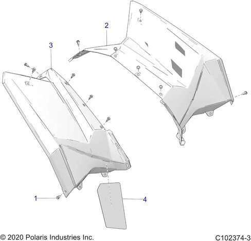 Polaris ATV ASM-RR,CAB,LH,SCR,O.Burst [INCL. LH CAB, Warning Decals], Genuine OEM Part 2637712-647, Qty 1 in Saudi Arabia