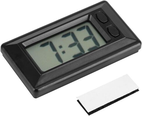 Ultra Thin Digital Clock, Self Adhesive LCD Digital Electronic Clock with Calendar Display for Car Dashboard Home Office Table Bedside Desk(Doesn't Glow at Night) (1Pcs) in Saudi Arabia