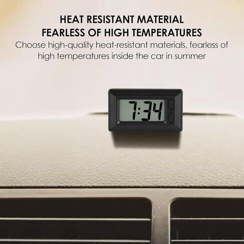 Ultra Thin Digital Clock, Self Adhesive LCD Digital Electronic Clock with Calendar Display for Car Dashboard Home Office Table Bedside Desk(Doesn't Glow at Night) (1Pcs) in Saudi Arabia