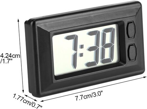 Ultra Thin Digital Clock, Self Adhesive LCD Digital Electronic Clock with Calendar Display for Car Dashboard Home Office Table Bedside Desk(Doesn't Glow at Night) (1Pcs) in Saudi Arabia