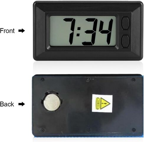 Ultra Thin Digital Clock, Self Adhesive LCD Digital Electronic Clock with Calendar Display for Car Dashboard Home Office Table Bedside Desk(Doesn't Glow at Night) (1Pcs) in Saudi Arabia