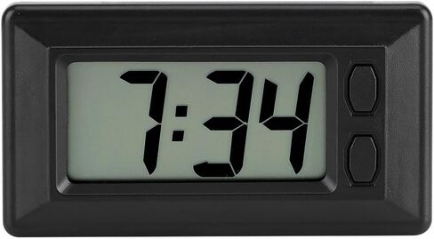 Ultra Thin Digital Clock, Self Adhesive LCD Digital Electronic Clock with Calendar Display for Car Dashboard Home Office Table Bedside Desk(Doesn't Glow at Night) (1Pcs) in Saudi Arabia