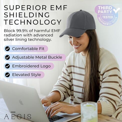 Aegis Apparel Faraday Hat ، وبطانة الفضة كتل 99 ٪ من Wi FI ، Bluetooth ، أبراج الخلايا E M F الحماية in Kuwait