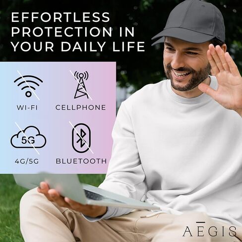 Aegis Apparel Faraday Hat ، وبطانة الفضة كتل 99 ٪ من Wi FI ، Bluetooth ، أبراج الخلايا E M F الحماية in Kuwait